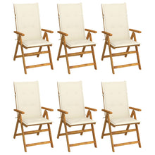 Tuinstoelen Inklapbaar Met Kussens Massief Acaciahout Crème 6 120 x 50 x 3 cm