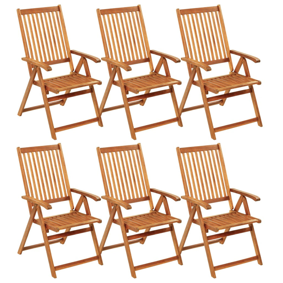 Tuinstoelen Inklapbaar Met Kussens Massief Acaciahout Crème 6 120 x 50 x 3 cm