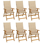 Tuinstoelen 6 st massief acaciahout inklapbaar