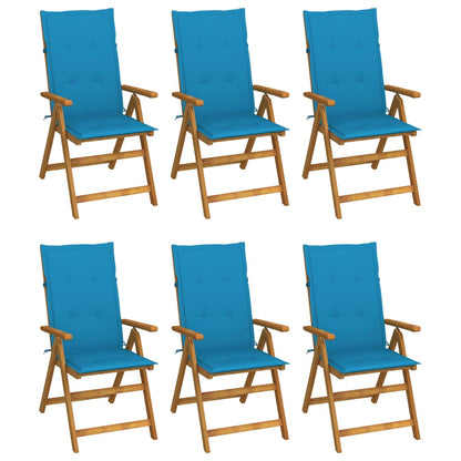 Tuinstoelen Inklapbaar Met Kussens Massief Acaciahout Blauw 6