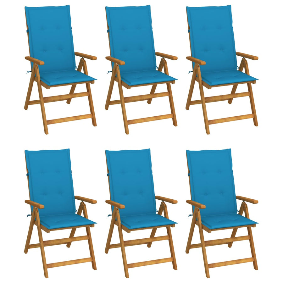 Tuinstoelen Inklapbaar Met Kussens Massief Acaciahout Blauw 6