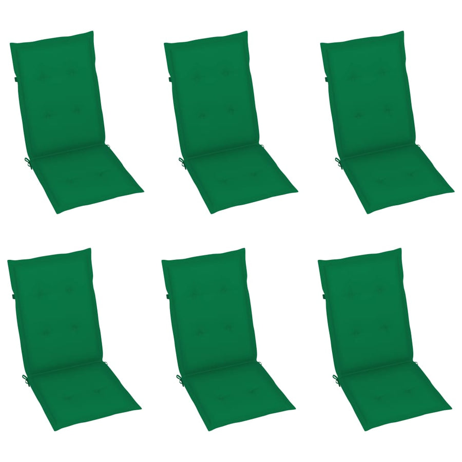 Tuinstoelen 6 st inklapbaar met kussens massief acaciahout