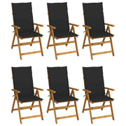 Tuinstoelen 6 st massief acaciahout inklapbaar