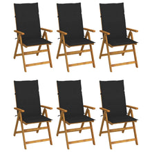 Tuinstoelen 6 st inklapbaar met kussens massief acaciahout