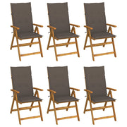 Tuinstoelen massief acaciahout inklapbaar 6 stuks