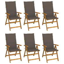 Tuinstoelen 6 st inklapbaar met kussens massief acaciahout