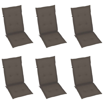 Tuinstoelen 6 st inklapbaar met kussens massief acaciahout