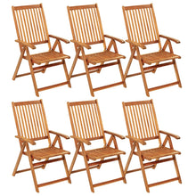 Tuinstoelen 6 st inklapbaar met kussens massief acaciahout