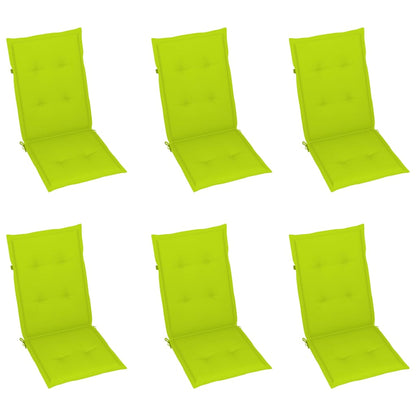 Tuinstoelen 6 st inklapbaar met kussens massief acaciahout