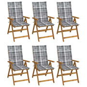 Tuinstoelen 6 st massief acaciahout inklapbaar grijs