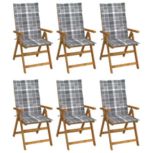 Tuinstoelen 6 st inklapbaar met kussens massief acaciahout