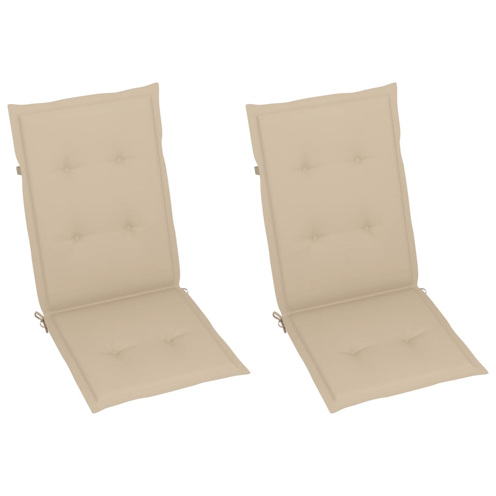 Schommelstoel Met Kussens Massief Acaciahout Beige