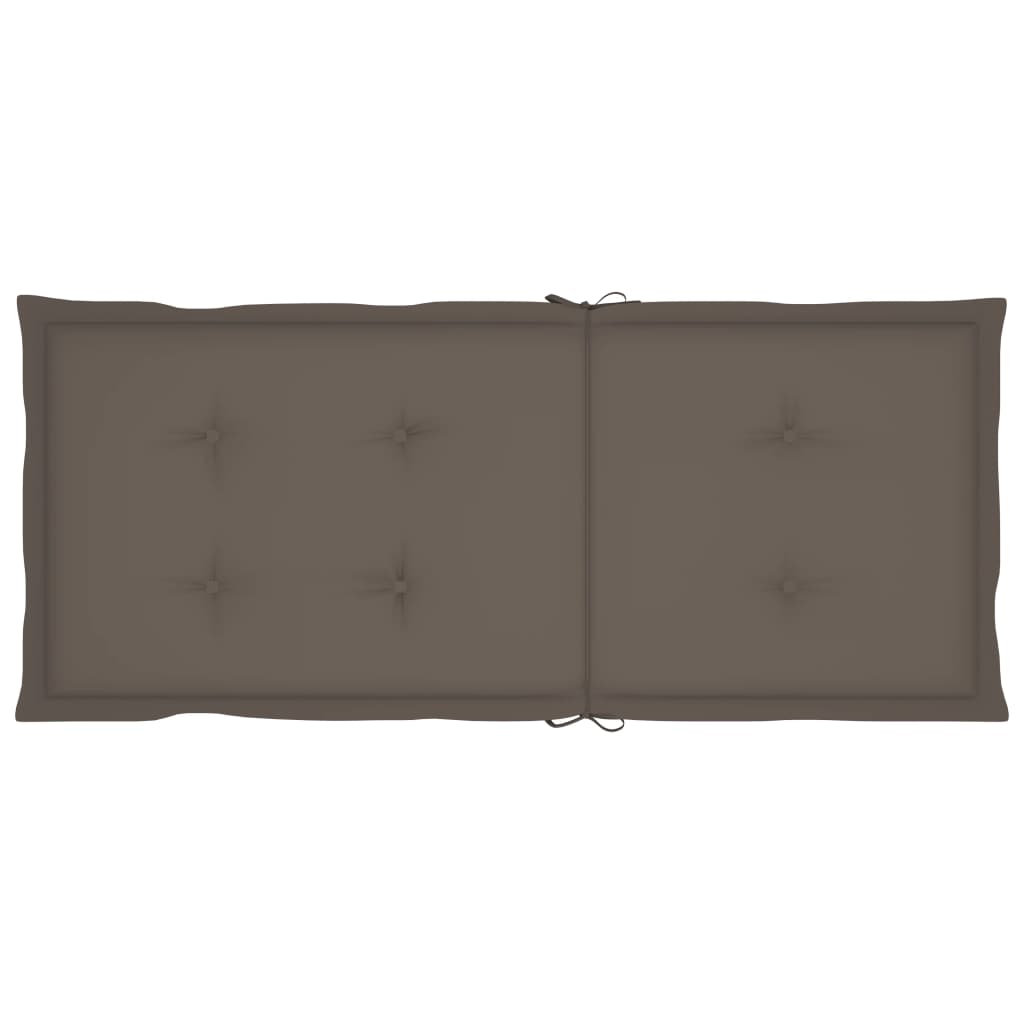 Schommelstoel Met Kussens Massief Acaciahout 120 x 50 x 3 cm Taupe