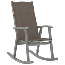 Schommelstoel Met Kussens Massief Acaciahout Grijs Taupe