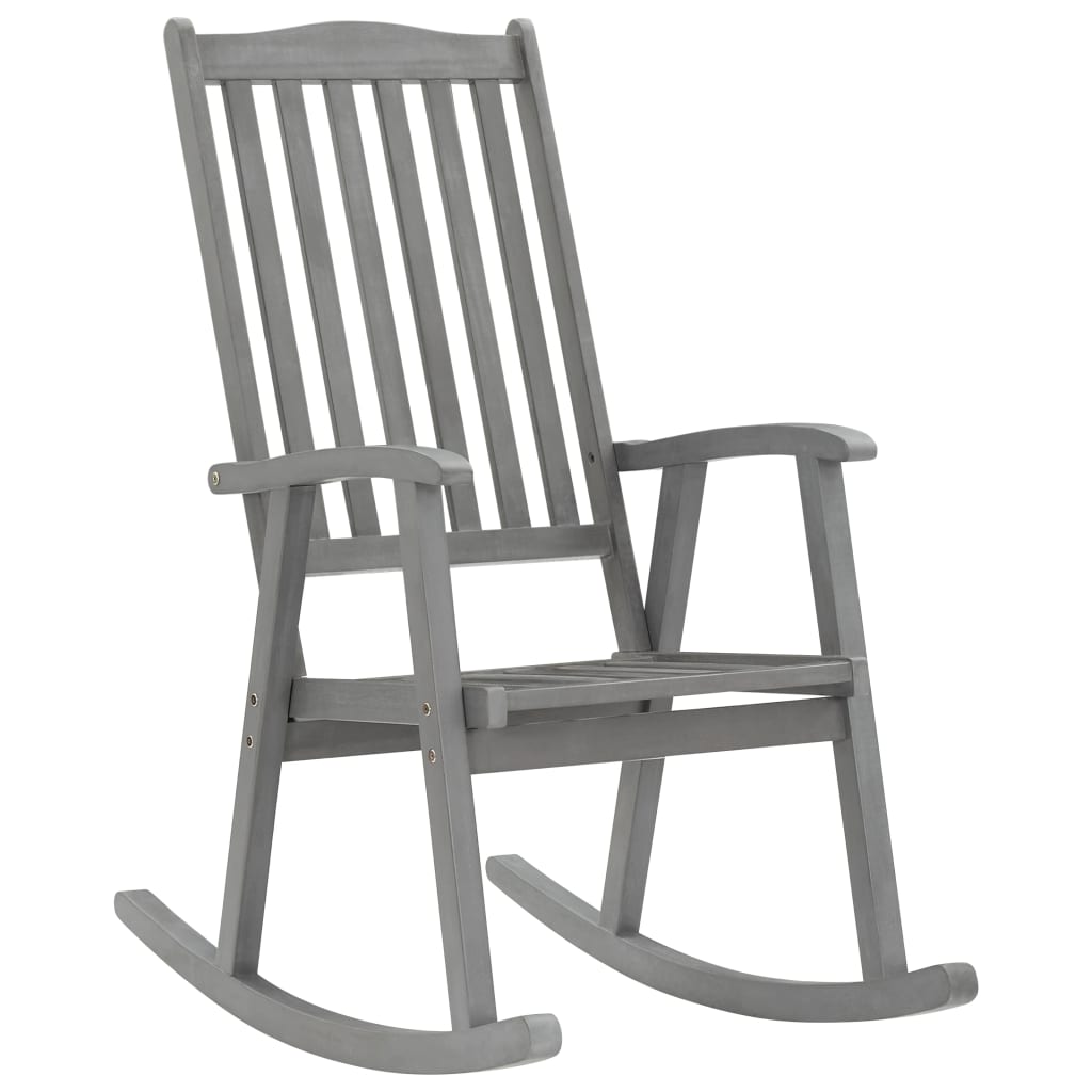 Schommelstoel Met Kussens Massief Acaciahout Grijs Taupe