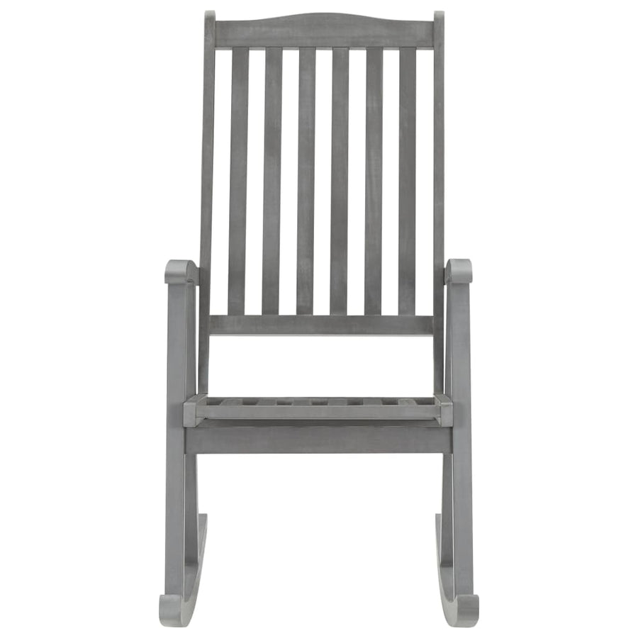 Schommelstoel Met Kussens Massief Acaciahout Grijs Taupe
