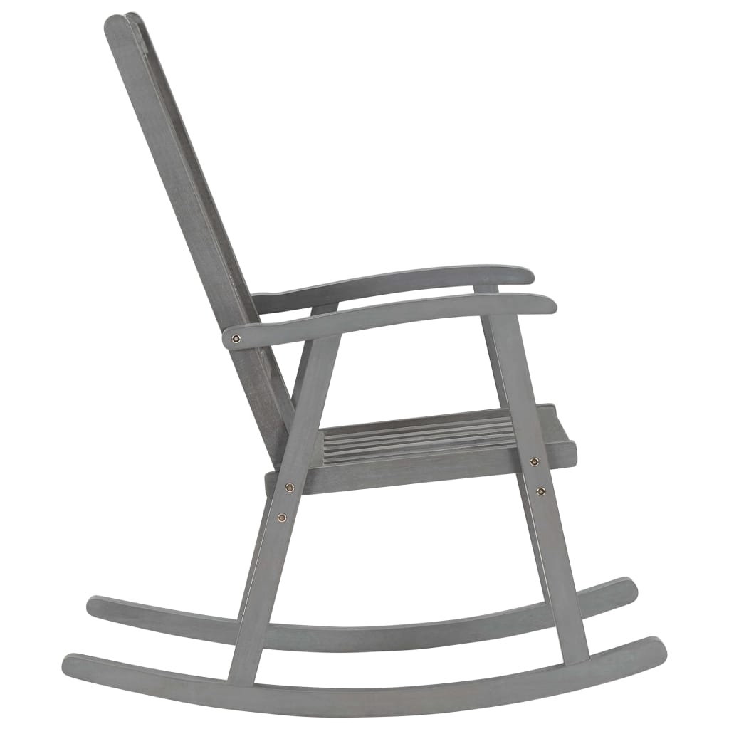 Schommelstoel Met Kussens Massief Acaciahout Grijs Taupe
