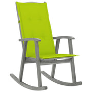 Rocking Chair with Cushions Solid Acacia Wood Grey