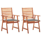 Tuinstoelen massief acaciahout set van 2 grijs