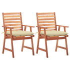 Garden Chairs with Cushions Solid Acacia Wood 2