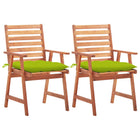 Tuinstoelen massief acaciahout groen 2 stuks