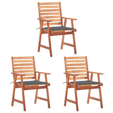 Tuinstoelen 3 St Met Kussens Massief Acaciahout Antraciet
