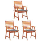 Garden chairs 3 pcs with cushions solid acacia wood