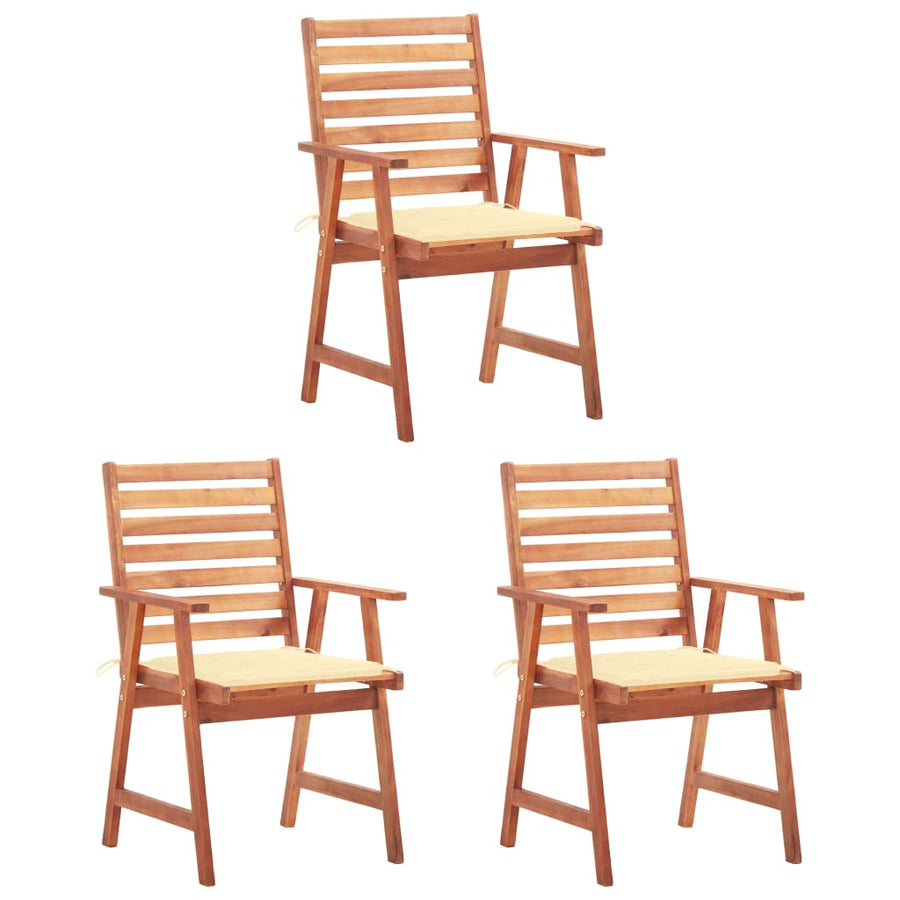 Tuinstoelen Met Kussens Massief Acaciahout 3 Crème