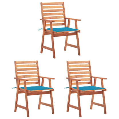 Tuinstoelen Met Kussens Massief Acaciahout 3 Blauw