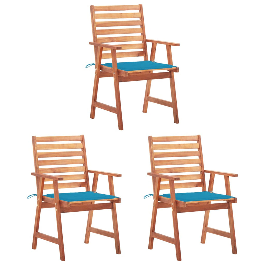 Tuinstoelen Met Kussens Massief Acaciahout 3 Blauw