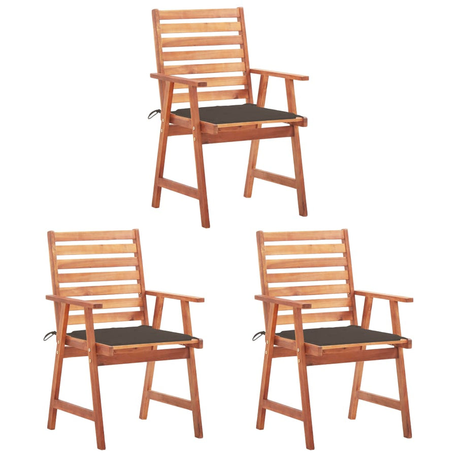 Tuinstoelen 3 St Met Kussens Massief Acaciahout Taupe
