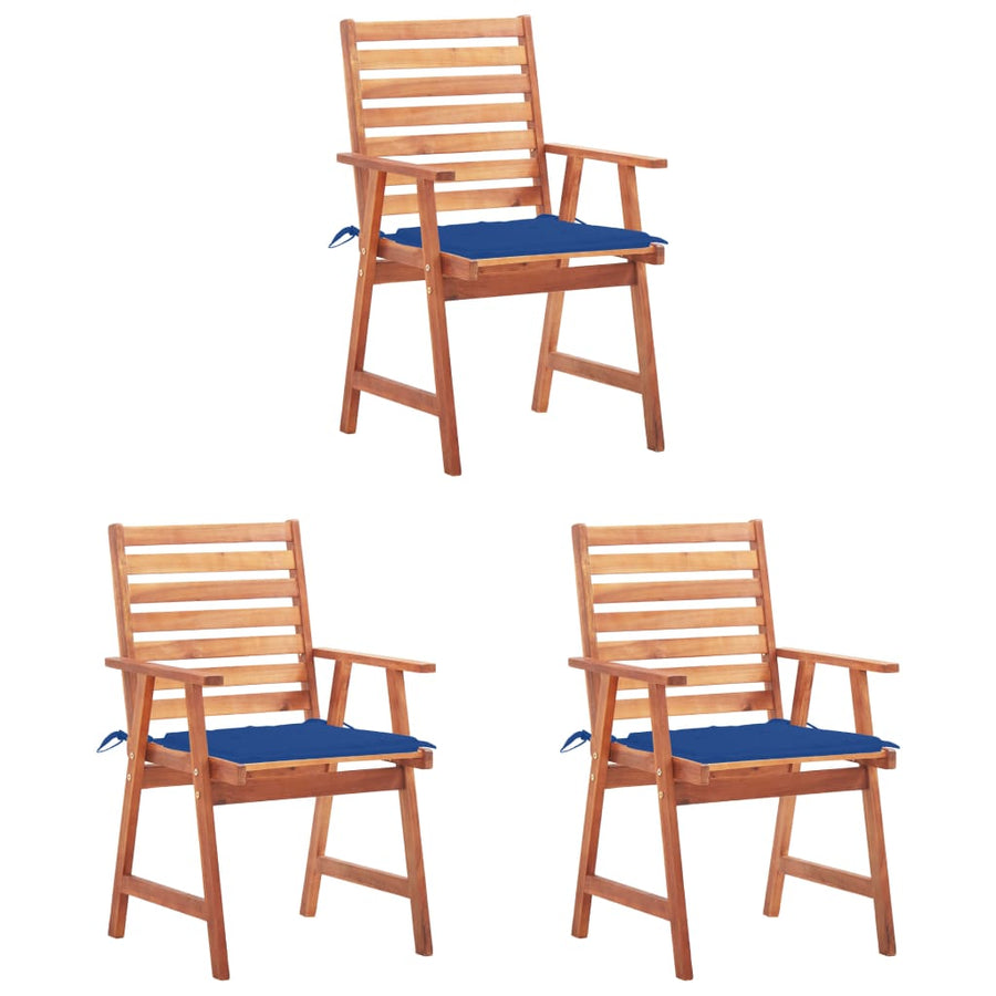 Tuinstoelen Met Kussens Massief Acaciahout 3 koningsblauw