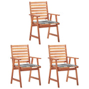 Garden chairs 3 pcs with cushions solid acacia wood