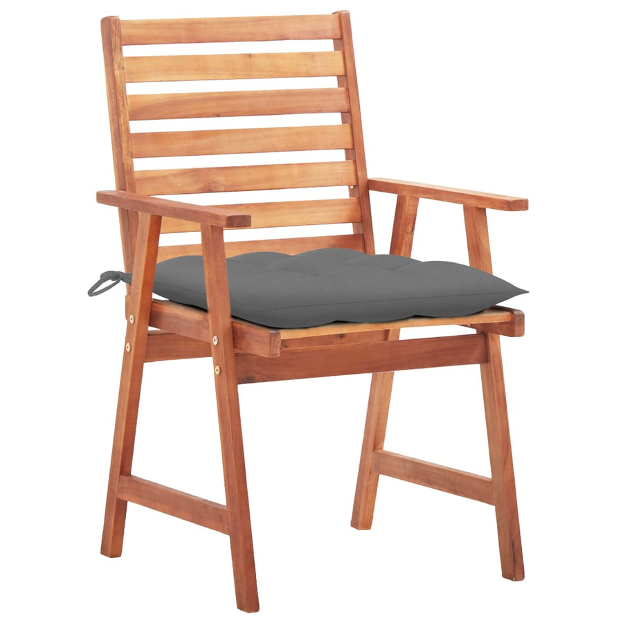 Tuinstoelen 3 St Met Kussens Massief Acaciahout Grijs