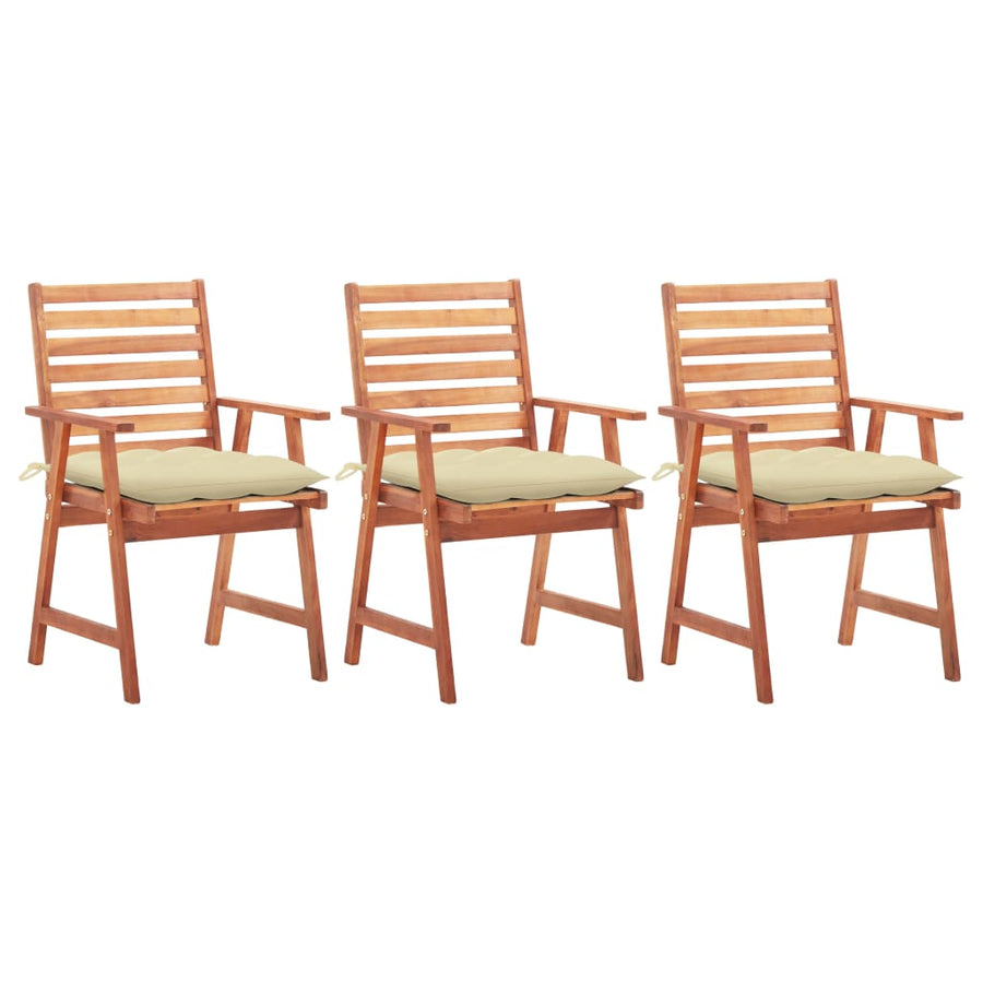 Tuinstoelen Met Kussens Massief Acaciahout 3 Crème