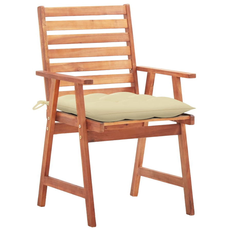 Tuinstoelen Met Kussens Massief Acaciahout 3 Crème