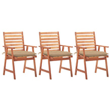 Tuinstoelen 3 St Met Kussens Massief Acaciahout Beige