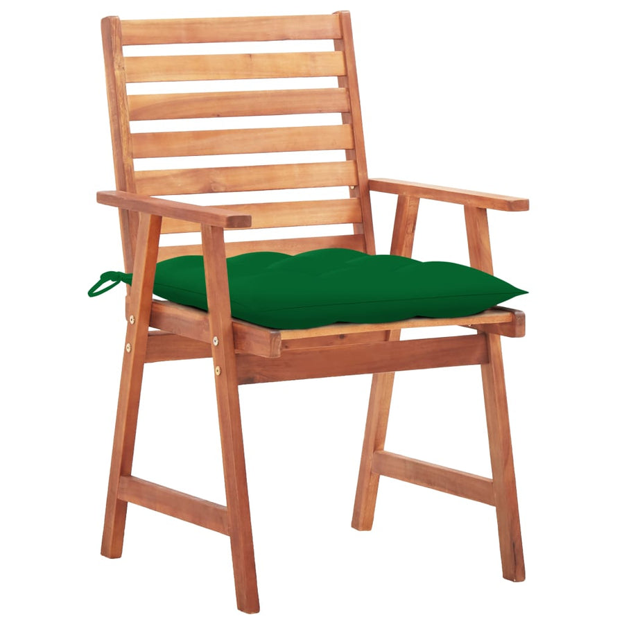 Tuinstoelen Met Kussens Massief Acaciahout 3 Groen