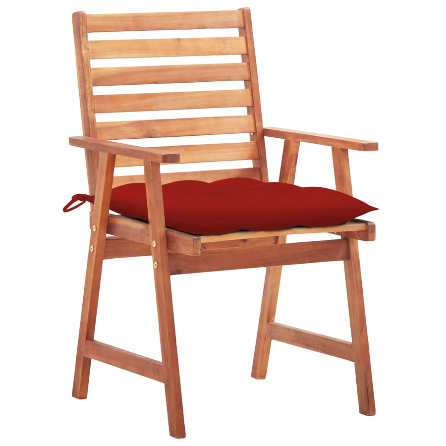 Tuinstoelen 3 St Met Kussens Massief Acaciahout Rood