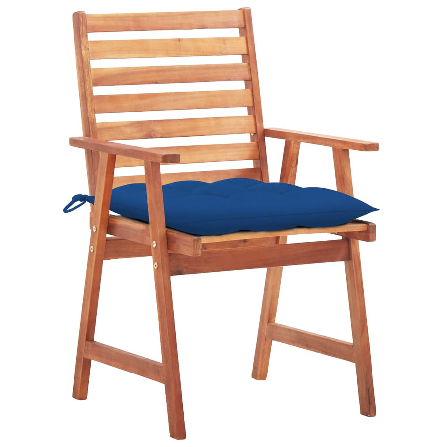 Tuinstoelen 3 St Met Kussens Massief Acaciahout koningsblauw