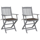 Tuinstoelen inklapbaar massief acaciahout 2 stuks