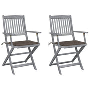 Tuinstoelen inklapbaar massief acaciahout 2 stuks