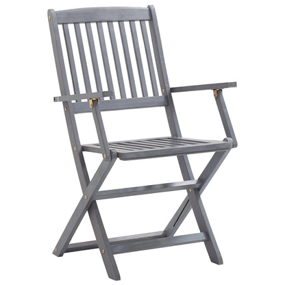 Tuinstoelen 2 St Inklapbaar Met Kussens Massief Acaciahout 1 Grijs ruitpatroon