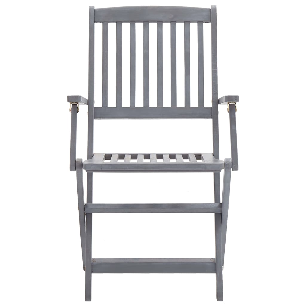 Tuinstoelen 2 St Inklapbaar Met Kussens Massief Acaciahout 1 Grijs ruitpatroon