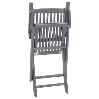 Tuinstoelen 2 St Inklapbaar Met Kussens Massief Acaciahout 1 Grijs ruitpatroon