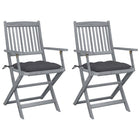 Tuinstoelen 2 st massief acaciahout inklapbaar