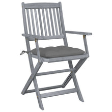 Tuinstoelen Inklapbaar Met Kussens Massief Acaciahout 2 Grijs