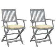Tuinstoelen 2 st inklapbaar massief acaciahout