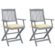 Tuinstoelen Inklapbaar Met Kussens Massief Acaciahout 2 Crème