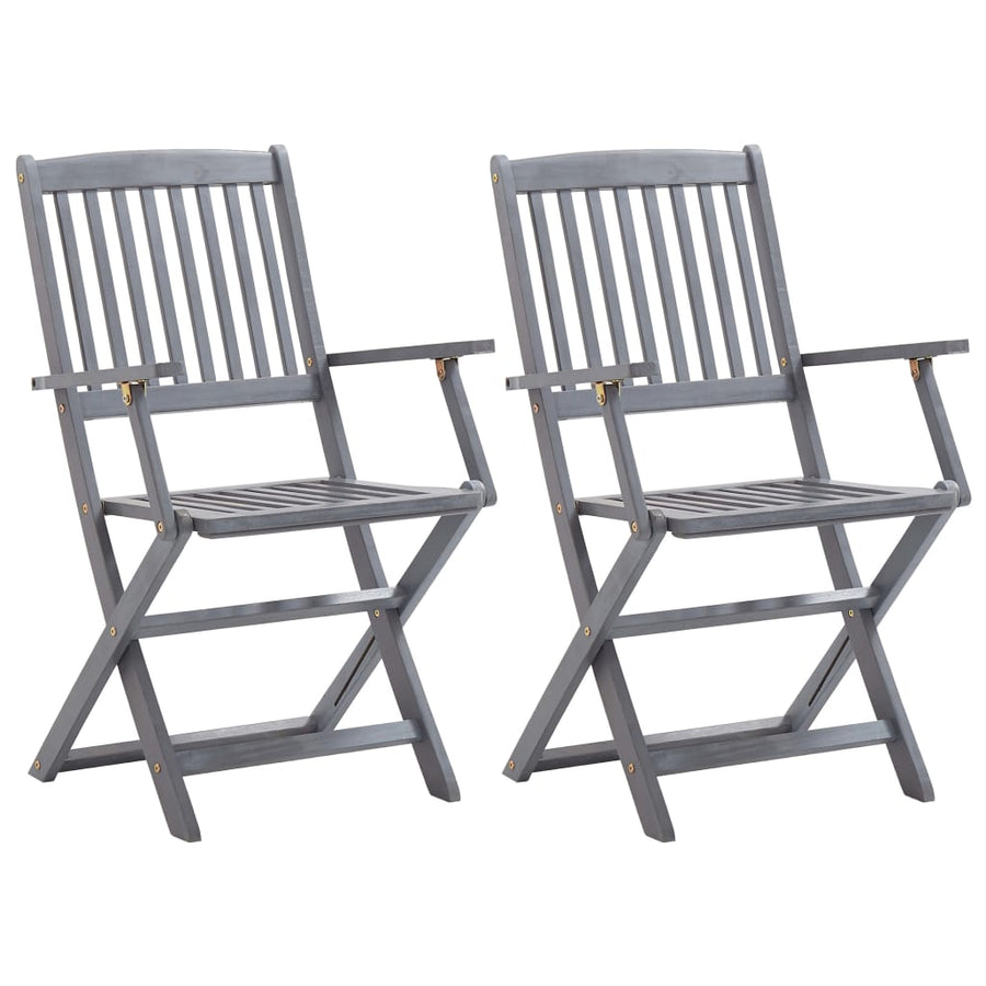 Tuinstoelen Inklapbaar Met Kussens Massief Acaciahout 2 Crème
